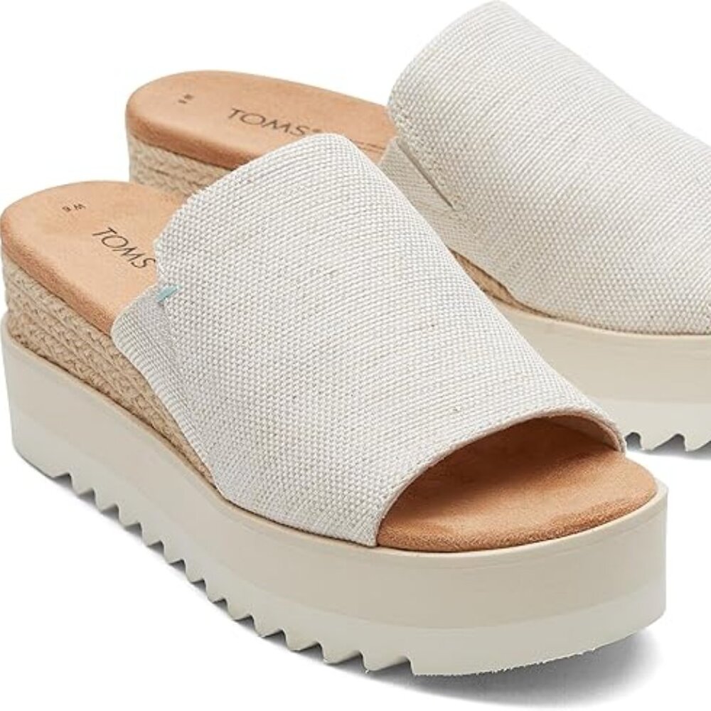 Toms Diana Mule Wedge Sandal in Natural - Size 7